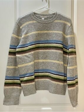 J. Crew Vintage Gray Crewneck Sweater 80’s Wool Hong Kong